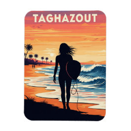 Vintage Reis Surfen in Taghazout Surfermeisje Magneet