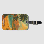 Vintage Reis Tenerife Canarisch Eiland Mount Teide Bagagelabel (Voorkant (horizontaal))