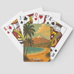Vintage Reis Tenerife Canarische Eiland Mount Teid Pokerkaarten