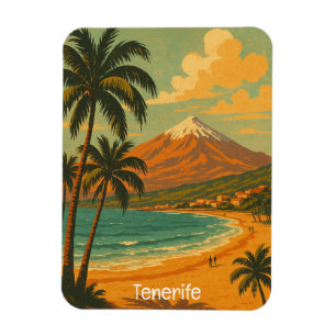 Vintage Reis Tenerife Canarische Eiland Teideberg Magneet