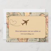 Vintage, Reis Thema Trouw Uitnodiging (Achterkant)