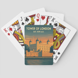 Vintage Reis Tower Of London VK Retro Scenisch Pokerkaarten