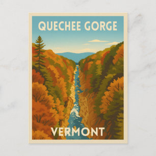 Vintage Reis Vermont Quechee Gorge Landschap Briefkaart
