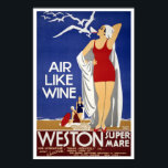 Vintage-reis, Weston-super-Mare Poster<br><div class="desc">Vintage reisbureau voor Weston-super-Mare.</div>