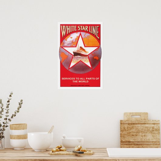Vintage-reis, White Star Line Poster (Keuken)