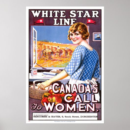 Vintage-reis, White Star Line Poster (Voorkant)