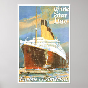 Vintage-reis, White Star Line Poster