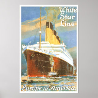 Vintage-reis, White Star Line Poster