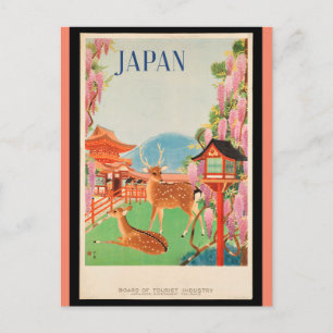 Vintage reisbureau poster, Japan Briefkaart