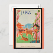 Vintage reisbureau poster, Japan Briefkaart (Voorkant / Achterkant)