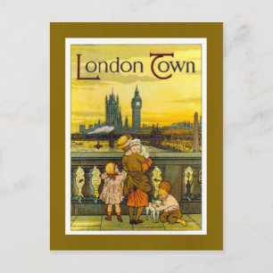 Vintage reisbureau poster, London Town, Briefkaart