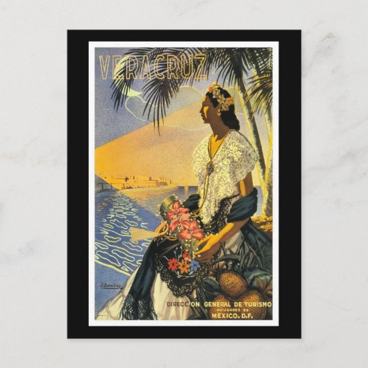 Vintage reisbureau poster, Veracruz, Mexico, Briefkaart (Voorkant)