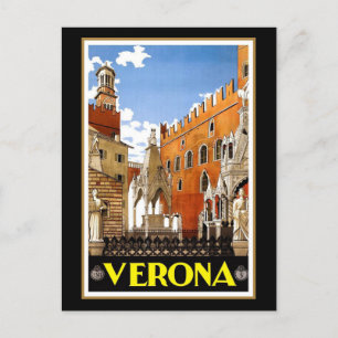 Vintage reisbureau poster, Verona, Italië Briefkaart