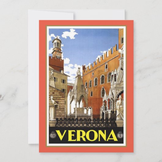 Vintage reisbureau poster, Verona, Italië Kaart (Voorkant)