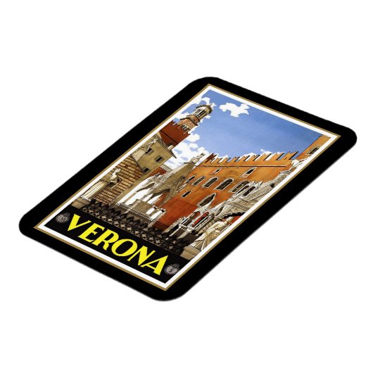 Vintage reisbureau poster, Verona, Italië Magneet (Linkerzijde)