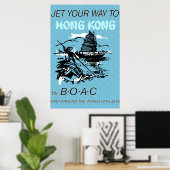 Vintage reisbureau voor Hongkong Poster (Thuiskantoor)