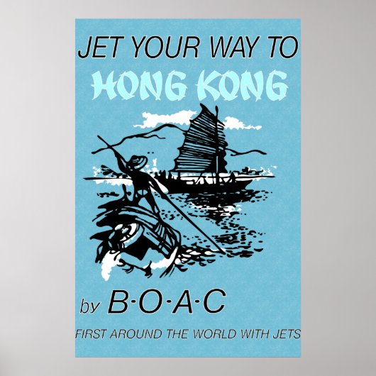 Vintage reisbureau voor Hongkong Poster (Voorkant)