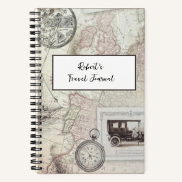 Vintage-reisgepersonaliseerd Notitieboek