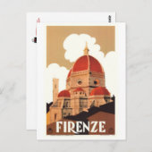 Vintage reisje Italië, Florence - Briefkaart (Voorkant / Achterkant)