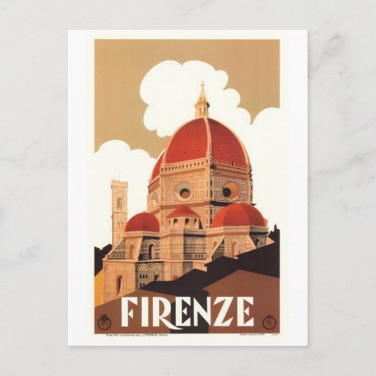 Vintage reisje Italië, Florence - Briefkaart (Voorkant)