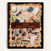 Vintage Reisjournaal voor de Nomadische Ontdekking Notitieboek (Voorkant)