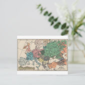 Vintage reiskaart briefkaart (Staand voorkant)