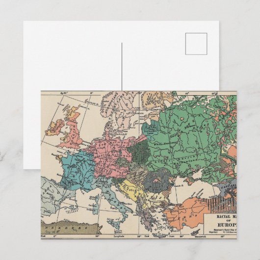 Vintage reiskaart feestdagenkaart (Voorkant / Achterkant)