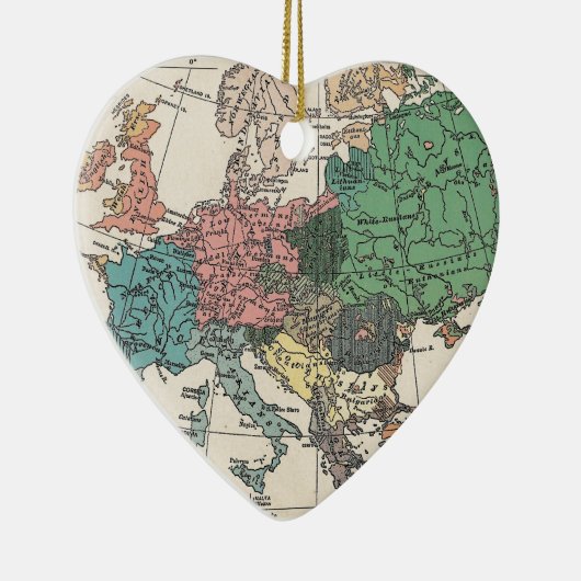 Vintage reiskaart keramisch ornament (Rechts)