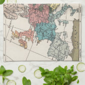 Vintage reiskaart theedoek (Gevouwen)