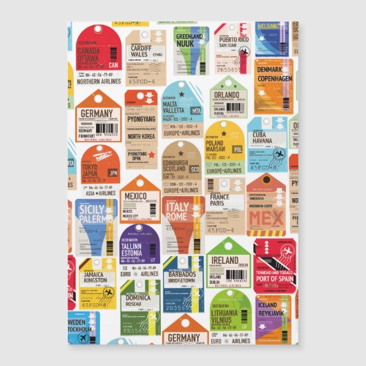 Vintage reiskaartenpatroon. (Voorkant)