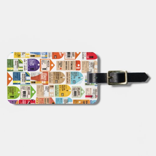 Vintage reiskaartenpatroon. bagagelabel (Voorkant horizontaal)