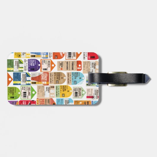 Vintage reiskaartenpatroon. bagagelabel (Achterkant horizontaal)