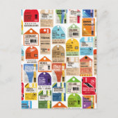 Vintage reiskaartenpatroon. briefkaart (Voorkant)