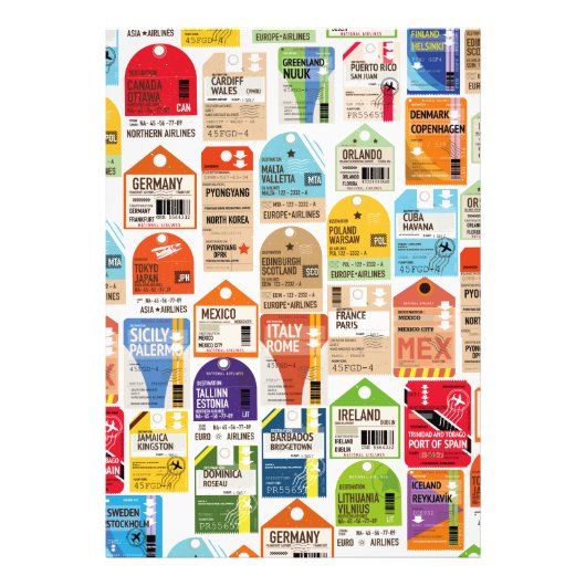 Vintage reiskaartenpatroon. foto afdruk (Voorkant)