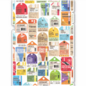 Vintage reiskaartenpatroon. sticker (Voorkant)