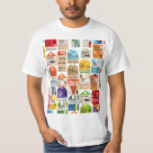Vintage reiskaartenpatroon. t-shirt (Voorkant)