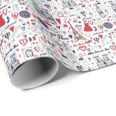 Vintage: Reislijnpatroon Cadeaupapier (Rol Hoek)