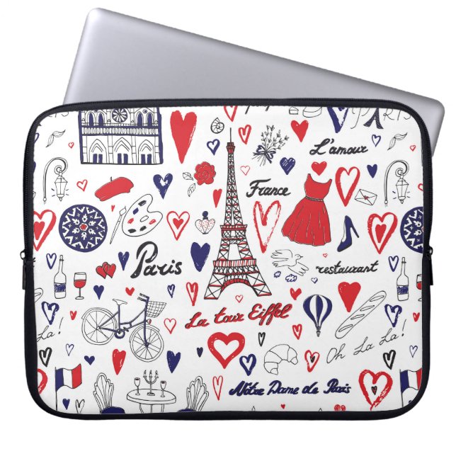Vintage: Reislijnpatroon Laptop Sleeve (Voorkant)