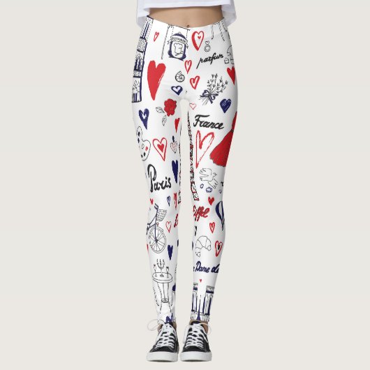 Vintage: Reislijnpatroon Leggings (Voorkant)