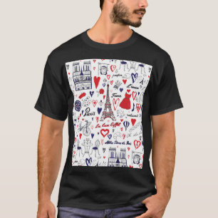Vintage: Reislijnpatroon T-shirt