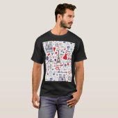 Vintage: Reislijnpatroon T-shirt (Voorkant volledig)