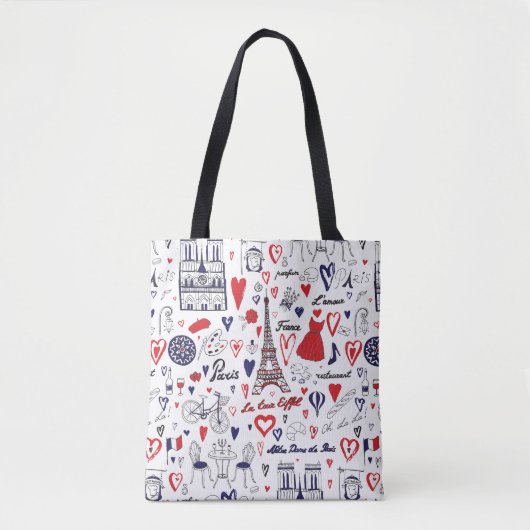 Vintage: Reislijnpatroon Tote Bag (Voorkant)