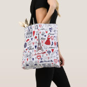 Vintage: Reislijnpatroon Tote Bag (Dichtbij)