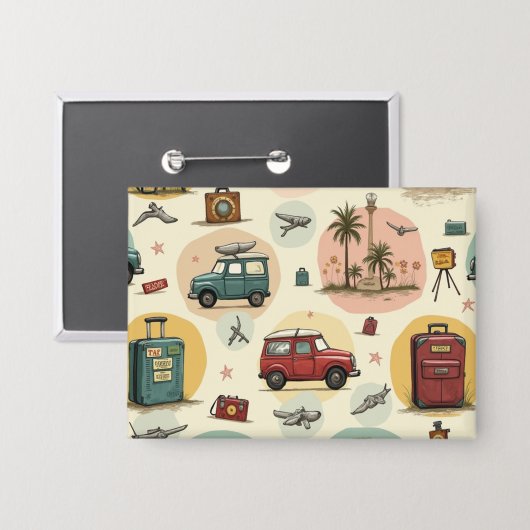 Vintage reispatroon Buttonnen Button (Voorkant / Achterkant)