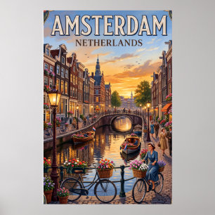 Vintage Reisposter Amsterdam Muurkunst Poster