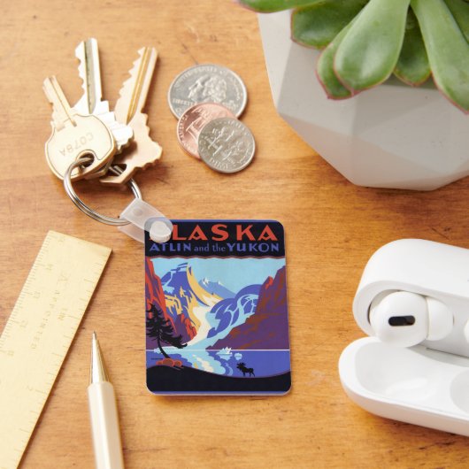 Vintage Reisposter, Atlin en de Yukon, Alaska Sleutelhanger (Bureau)