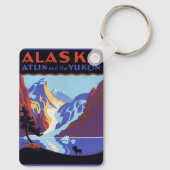 Vintage Reisposter, Atlin en de Yukon, Alaska Sleutelhanger (Achterkant)