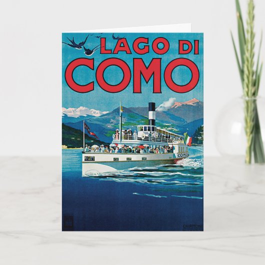 Vintage reisposter Lago di Como Kaart (Voorkant)