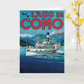 Vintage reisposter Lago di Como Kaart (Gele Bloem)
