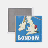 Vintage reisposter Londen, Engeland Magneet (Voorkant / Achterkant)